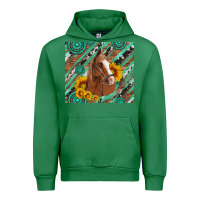 Emerald western horse with gemstone and sunflower Urban Hoodie - Artiststas