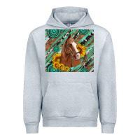 Heather Grey western horse with gemstone and sunflower Urban Hoodie - Artiststas