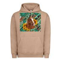 Pigment Burro western horse with gemstone and sunflower Urban Hoodie - Artiststas