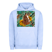 Pigment Grape Ice western horse with gemstone and sunflower Urban Hoodie - Artiststas