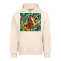 Sandshell western horse with gemstone and sunflower Urban Hoodie - Artiststas