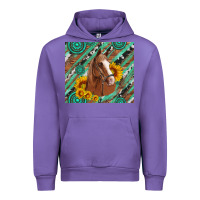 Tulip western horse with gemstone and sunflower Urban Hoodie - Artiststas