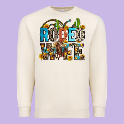 Rodeo Wife Premium Sweatshirt Designed By Zillion Design Studio