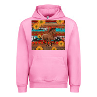 Fuchsia Pink western horse and sunflowers cowhide leopard with aztec Urban Hoodie - Artiststas