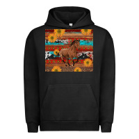 Pigment Black western horse and sunflowers cowhide leopard with aztec Urban Hoodie - Artiststas