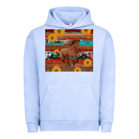 Pigment Grape Ice western horse and sunflowers cowhide leopard with aztec Urban Hoodie - Artiststas