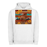Pigment Lunar Rock western horse and sunflowers cowhide leopard with aztec Urban Hoodie - Artiststas