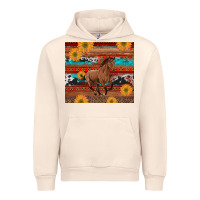 Sandshell western horse and sunflowers cowhide leopard with aztec Urban Hoodie - Artiststas