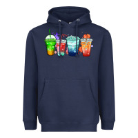 Navy tea junkie coffee cups Heavyweight Hoodie - Zillion Design Studio