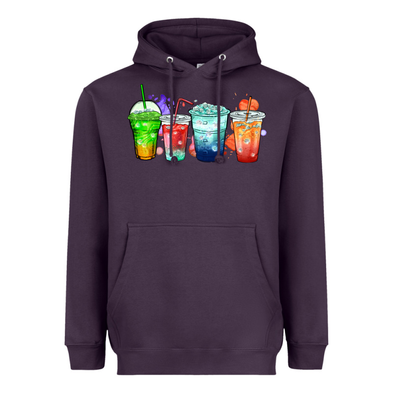 Tea Junkie Coffee Cups Heavyweight Hoodie by Zillion Design Studio | Teevron