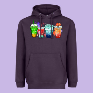 Tea Junkie Coffee Cups Heavyweight Hoodie Designed By Zillion Design Studio