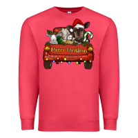 Cardinal merry christmas truck animals Premium Sweatshirt - RanaPortraitStore