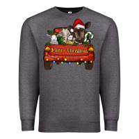 Charcoal Heather merry christmas truck animals Premium Sweatshirt - RanaPortraitStore