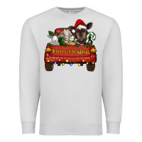 Dove Grey merry christmas truck animals Premium Sweatshirt - RanaPortraitStore