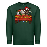 Sports Green merry christmas truck animals Premium Sweatshirt - RanaPortraitStore