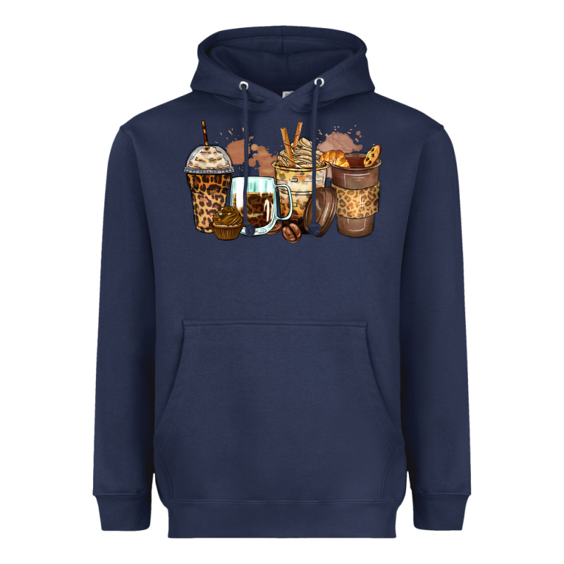 Leopard Coffee Cups Heavyweight Hoodie by Zillion Design Studio | Teevron