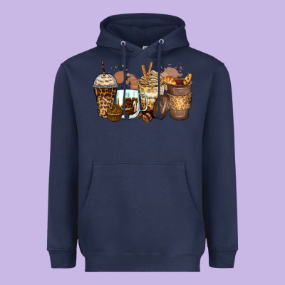 Leopard Coffee Cups Heavyweight Hoodie Designed By Zillion Design Studio