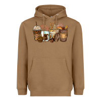 Toasted Coconut leopard coffee cups Heavyweight Hoodie - Zillion Design Studio