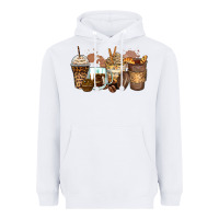 White leopard coffee cups Heavyweight Hoodie - Zillion Design Studio