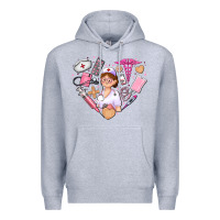 Heather Grey nurse and nurse element heart Premium Hoodie - AdoDesignShop