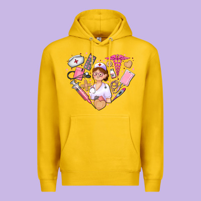 Nurse And Nurse Element Heart Premium Hoodie Designed By Adodesignshop