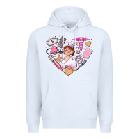 White nurse and nurse element heart Premium Hoodie - AdoDesignShop