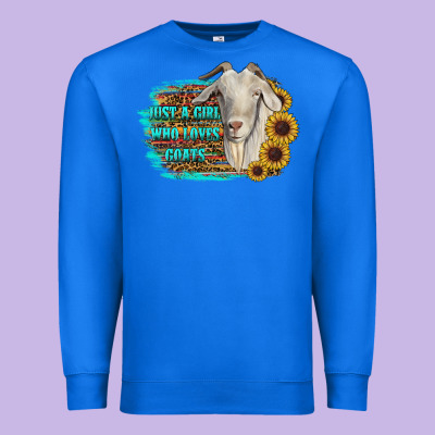 Just A Girl Who Loves Goats Premium Sweatshirt Designed By Ranaportraitstore