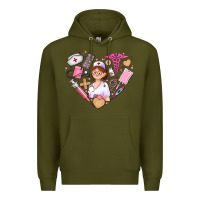 Army Green nurse and nurse element heart Premium Hoodie - AdoDesignShop