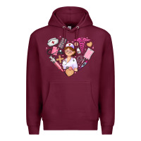 Burgundy nurse and nurse element heart Premium Hoodie - AdoDesignShop