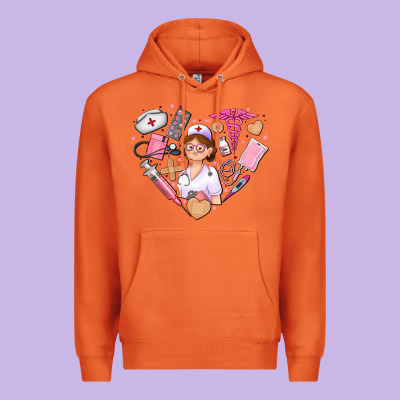 Nurse And Nurse Element Heart Premium Hoodie Designed By Adodesignshop