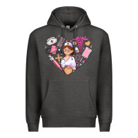 Charcoal Heather nurse and nurse element heart Premium Hoodie - AdoDesignShop