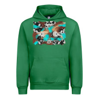 Emerald western cowhide turquoise and wood background Urban Hoodie - Artiststas