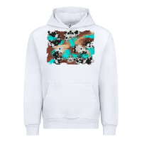 White western cowhide turquoise and wood background Urban Hoodie - Artiststas