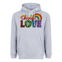 Heather Grey choose love Heavyweight Hoodie - texasbilliewilder