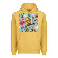 Antique Gold school bus back to school seamless pattern Premium Hoodie - BundleAndBundleShop
