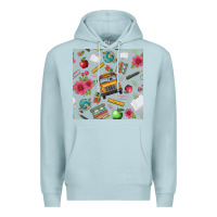 Blue Mist school bus back to school seamless pattern Premium Hoodie - BundleAndBundleShop