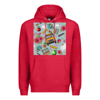 Cardinal school bus back to school seamless pattern Premium Hoodie - BundleAndBundleShop