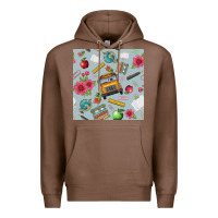 Chestnut school bus back to school seamless pattern Premium Hoodie - BundleAndBundleShop