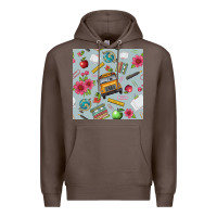 Coffee school bus back to school seamless pattern Premium Hoodie - BundleAndBundleShop