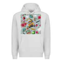 Dove Grey school bus back to school seamless pattern Premium Hoodie - BundleAndBundleShop