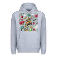Heather Grey school bus back to school seamless pattern Premium Hoodie - BundleAndBundleShop