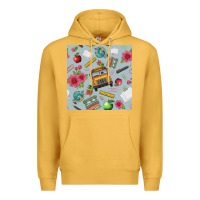 Mustard school bus back to school seamless pattern Premium Hoodie - BundleAndBundleShop
