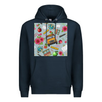 Navy school bus back to school seamless pattern Premium Hoodie - BundleAndBundleShop