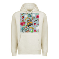 Oatmeal Heather school bus back to school seamless pattern Premium Hoodie - BundleAndBundleShop