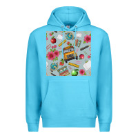 Ocean Blue school bus back to school seamless pattern Premium Hoodie - BundleAndBundleShop