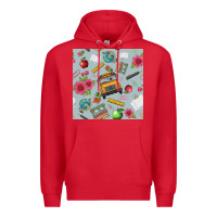 Red school bus back to school seamless pattern Premium Hoodie - BundleAndBundleShop