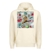 Sandshell school bus back to school seamless pattern Premium Hoodie - BundleAndBundleShop