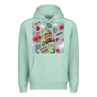 Seafoam school bus back to school seamless pattern Premium Hoodie - BundleAndBundleShop