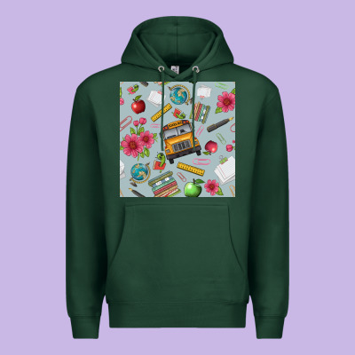 School Bus Back To School Seamless Pattern Premium Hoodie Designed By Bundleandbundleshop