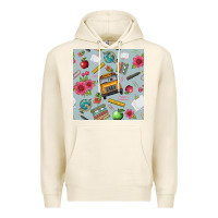 Tofu school bus back to school seamless pattern Premium Hoodie - BundleAndBundleShop